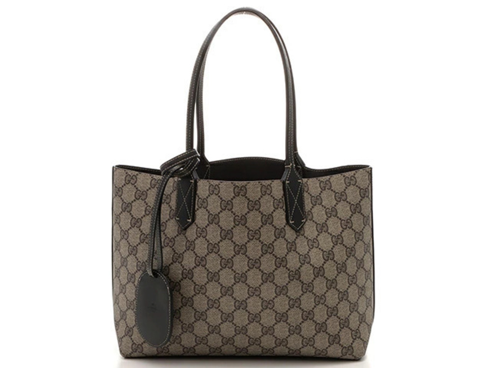 Gucci Tote Bag GG Supreme Reversible Beige Cream Black